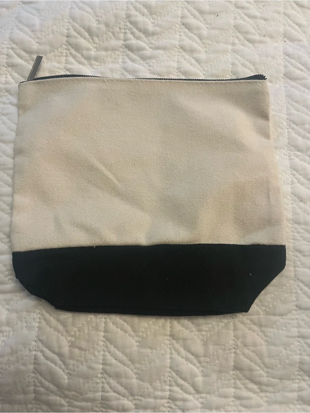 Vintage Canvas Pouch in Cream and Black